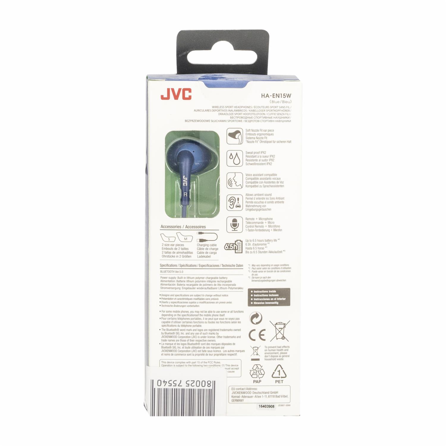 Audífonos Sport HAEN15WA JVC Bluetooth - Imagen 4