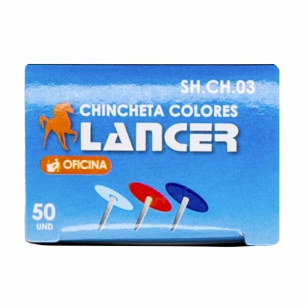 Chincheta Para Corcho De Colores LANCER 50 Uds