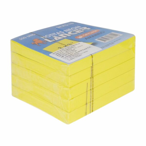 Notas Adhesivas Color Amarillo 3" X 3" LANCER X 500 Uds