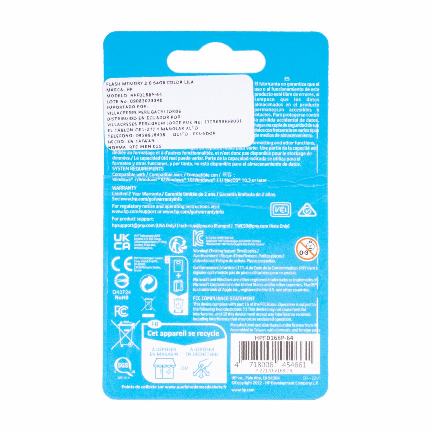 Flash Memory V168W HP 64 Gb - Imagen 2