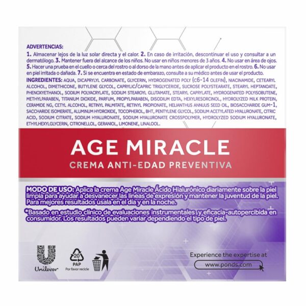 Crema Facial Anti Edad Preventiva Miracle POND`S 50 G - Imagen 2