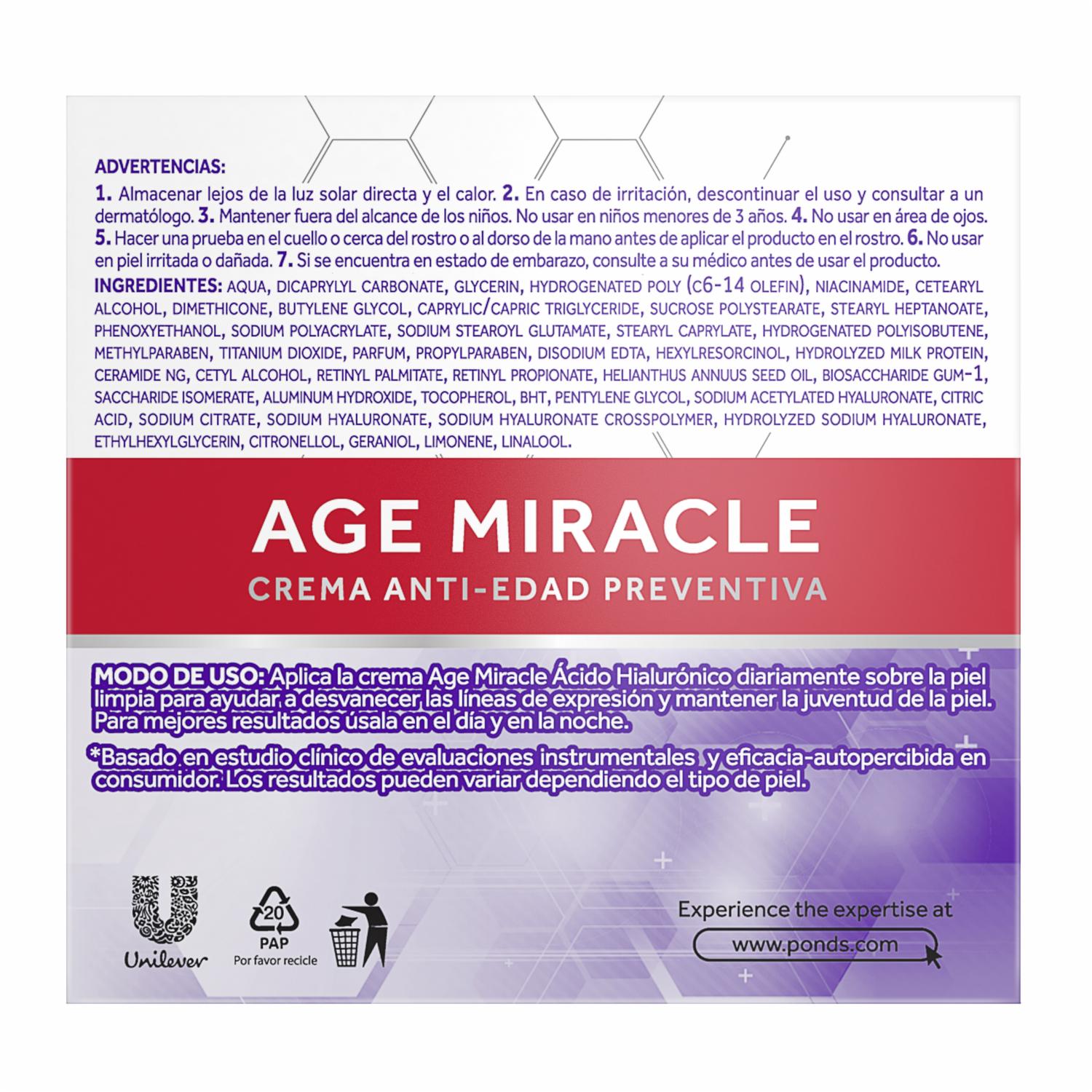 Crema Facial Anti Edad Preventiva Miracle POND'S 50 G - Imagen 2