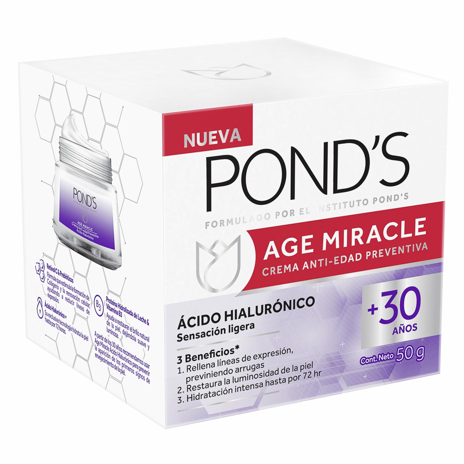 Crema Facial Anti Edad Preventiva Miracle POND'S 50 G - Imagen 3