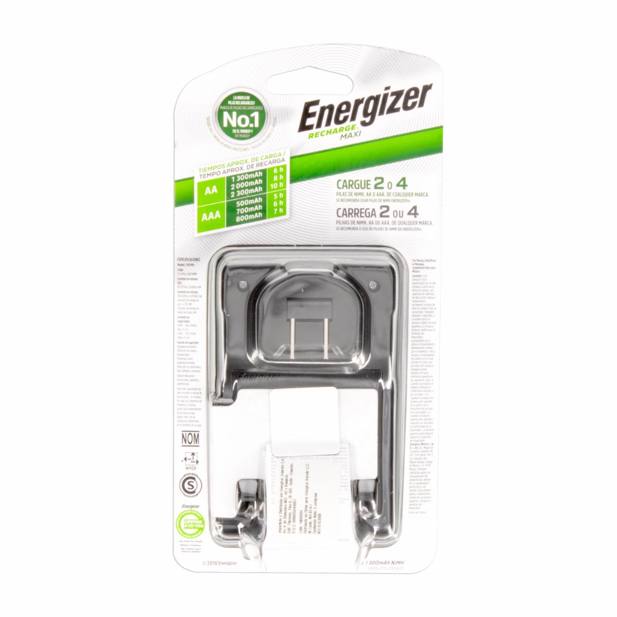 Cargador Maxi 2000Mha AA ENERGIZER 2 Pilas