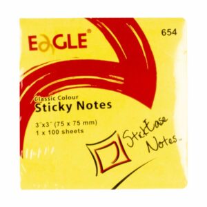 Notas Adhesivas Color Amarillo Neón 3" X 3" EAGLE X 500 Uds