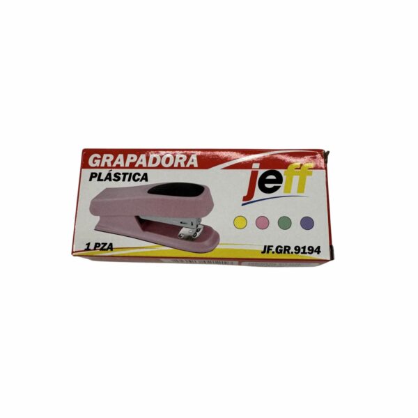 Grapadora De Hojas Plástica Mediana Colores Pastel JEFF Unidad