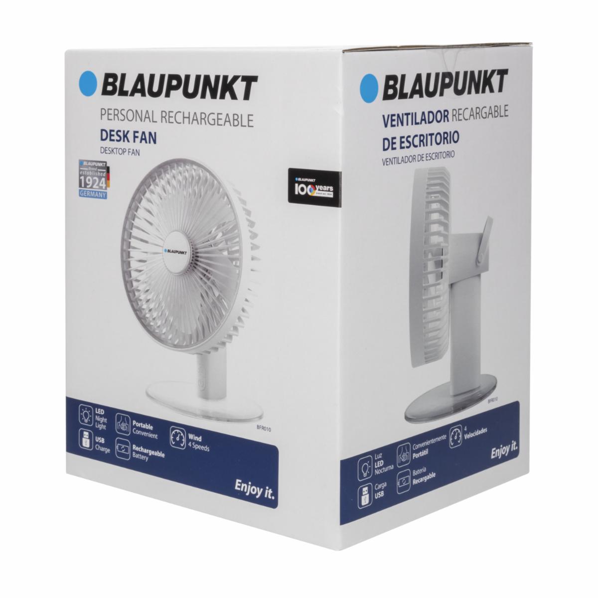 Ventilador De Escritorio Recargable Con Luz Led BLAUPUNKT BFR010