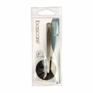 Pinza Para Cejas BASICARE De Acero Inoxidable 9 Cm