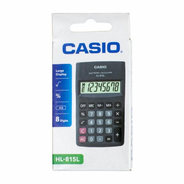 Calculadora De Bolsillo De 8 Dígitos Color Negro CASIO Hl-815L-Bk