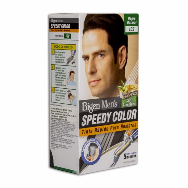 Tinte Para Cabello En Crema Sin Amoníaco N° 102 Negro Natural BIGEN MEN'S 1 Kit + Peine - Imagen 4