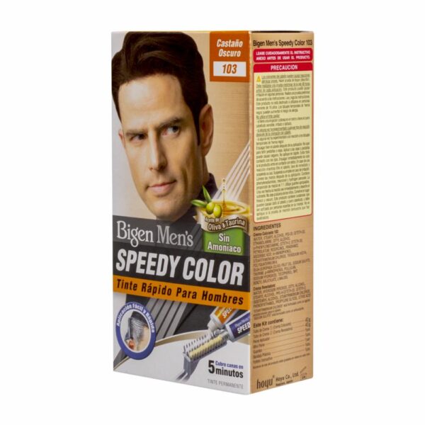 Tinte Para Cabello En Crema Sin Amoníaco N° 103 Castaño Oscuro BIGEN MEN´S 1 Kit + Peine - Imagen 2