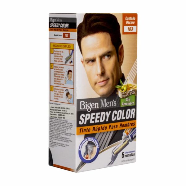 Tinte Para Cabello En Crema Sin Amoníaco N° 103 Castaño Oscuro BIGEN MEN´S 1 Kit + Peine - Imagen 3