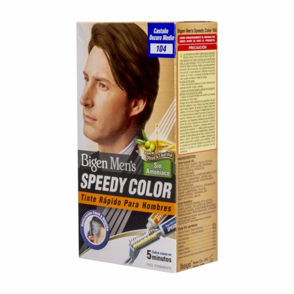 Tinte Para Cabello En Crema Sin Amoníaco N° 104 Castaño BIGEN MEN´S 1 Kit + Peine - Imagen 3