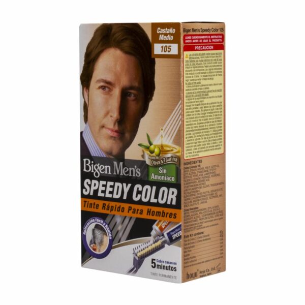 Tinte Para Cabello En Crema Sin Amoníaco N° 105 Castaño Mediano BIGEN MEN´S 1 Kit + Peine - Imagen 3