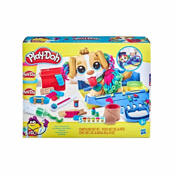 Set De Juego Veterinaria Tienda De Mascotas PLAY DOH 17 Piezas