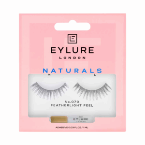 Pestañas Postizas De Banda Naturals N°070 + Adhesivo EYLURE LONDON 1 Par