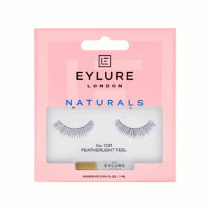 Pestañas Postizas De Banda Naturals N°031 + Adhesivo EYLURE LONDON 1 Par
