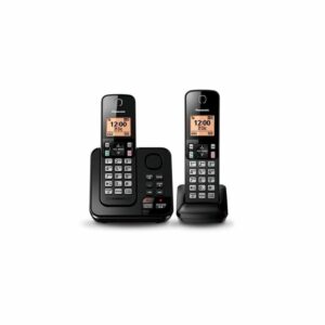 Teléfono Negro 2 Auriculares PANASONIC Inalámbrico