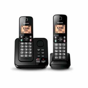 Teléfono Negro 2 Auriculares PANASONIC Inalámbrico