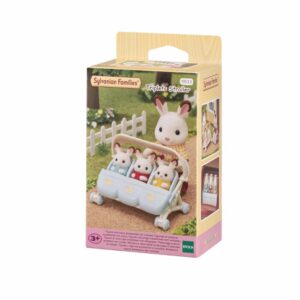 Coche De Paseo Conejos Trillizos SYLVANIAN FAMILIES 4 Piezas