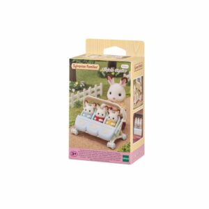 Coche De Paseo Conejos Trillizos SYLVANIAN FAMILIES 4 Piezas