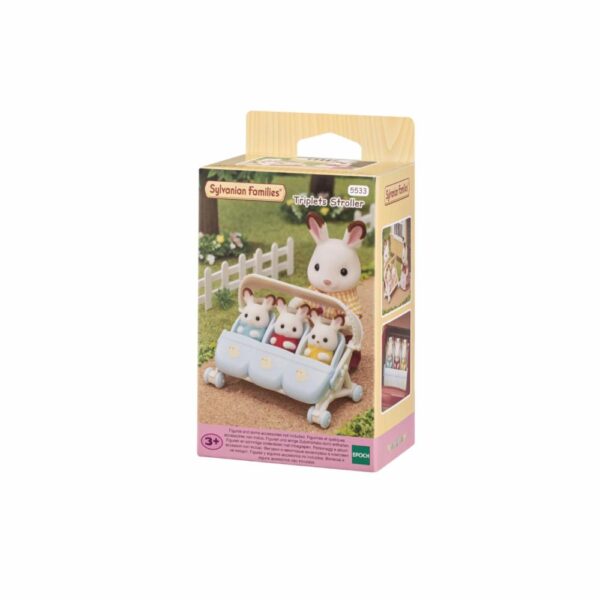 Coche De Paseo Conejos Trillizos SYLVANIAN FAMILIES 4 Piezas