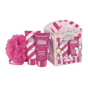 Set De Niña Jabón, Crema Corporal Con Esponja GLITTER FAIRIES Tipo Spa
