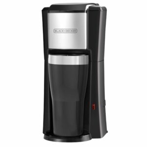 Cafetera Eléctrica Individual Y Taza Térmica, Negro Y Plata BLACK & DECKER 2 Tazas