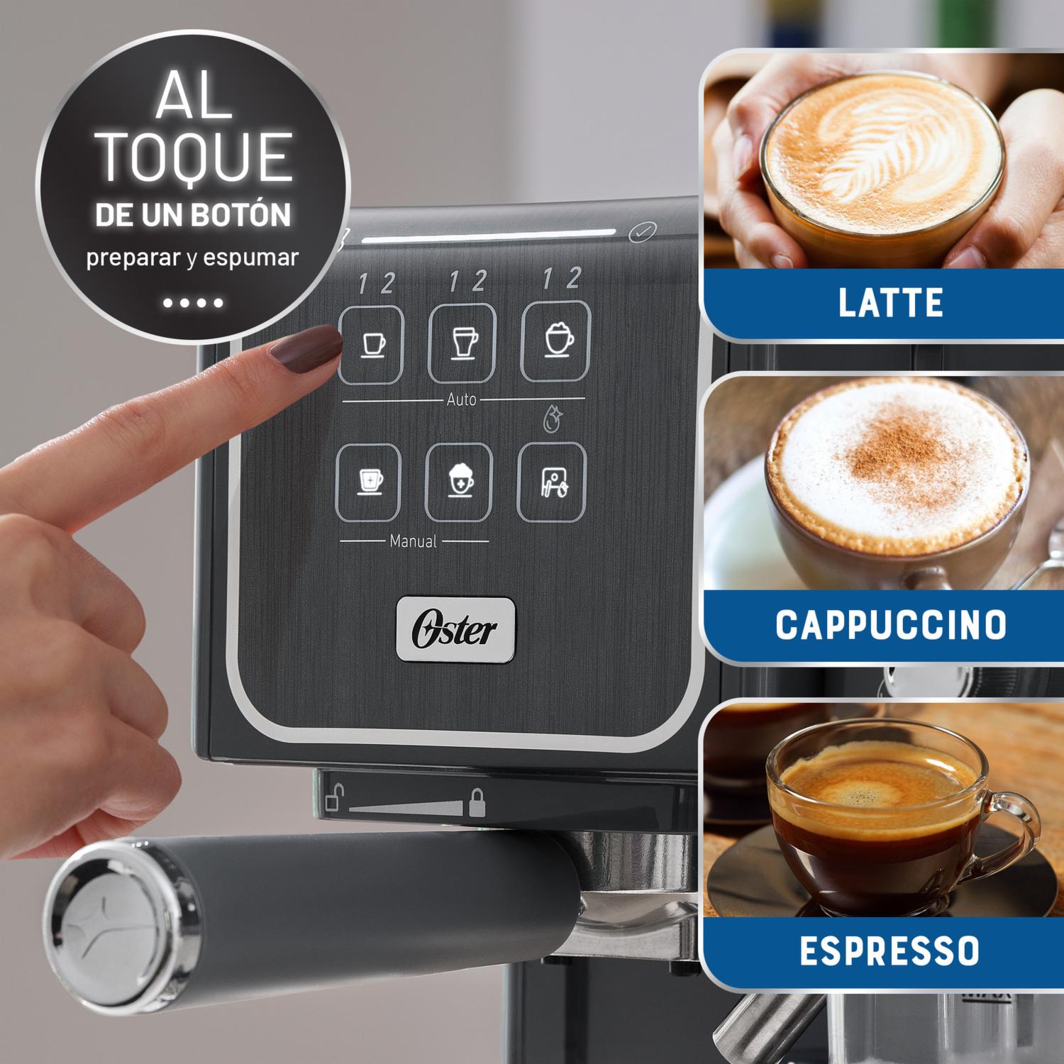 Cafetera Eléctrica Prima Latte Touch BVSTEM6801M-013 OSTER 10 Tazas