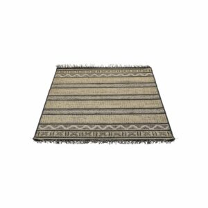 Alfombra Diseño Origin Franjas Flecos Beige Con Negro THREE CARPENTS 120 x 170 Cm