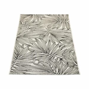 Alfombra Diseño Líneo Ramas Negro Con Beige THREE CARPENTS 80 x 150 Cm