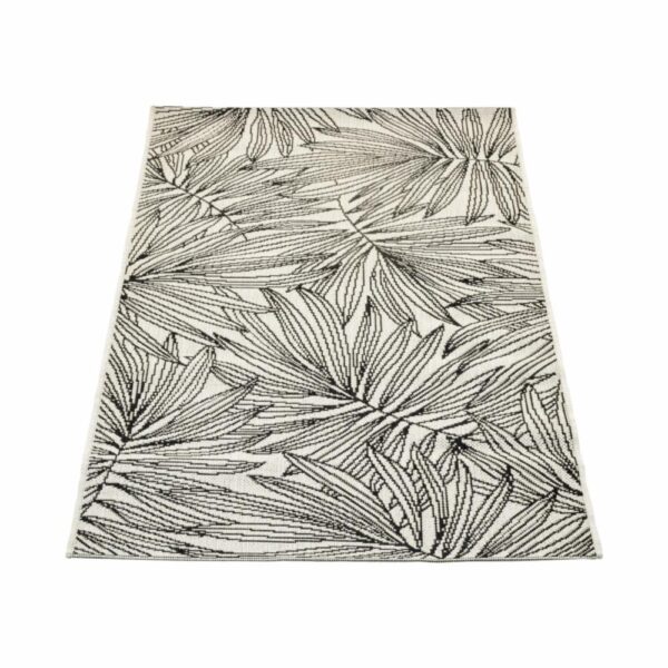 Alfombra Diseño Líneo Ramas Negro Con Beige THREE CARPENTS 80 x 150 Cm
