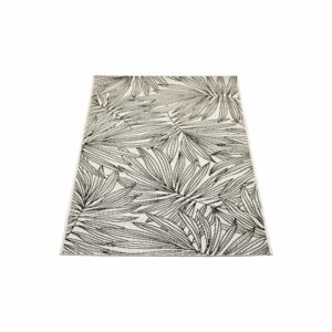 Alfombra Diseño Líneo Ramas Negro Con Beige THREE CARPENTS 80 x 150 Cm