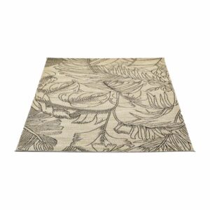 Alfombra Modelo Indy Hojas Beige Con Café THREE CARPENTS 120 x 170 Cm