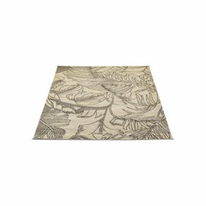 Alfombra Modelo Indy Hojas Beige Con Café THREE CARPENTS 120 x 170 Cm