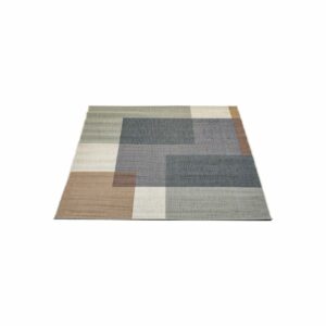 Alfombra Motivo Mundo Cuadrícula Multicolor THREE CARPENTS 135 x 190 Cm