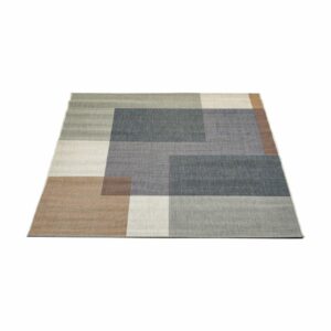 Alfombra Motivo Mundo Cuadrícula Multicolor THREE CARPENTS 135 x 190 Cm