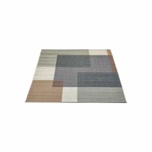 Alfombra Motivo Mundo Cuadrícula Multicolor THREE CARPENTS 135 x 190 Cm