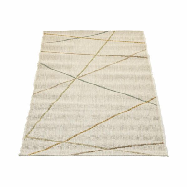 Alfombra Motivo Mundo Rayas Tonos Biege THREE CARPENTS 80 x 150 Cm