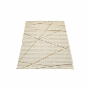 Alfombra Motivo Mundo Rayas Tonos Biege THREE CARPENTS 80 x 150 Cm
