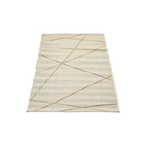 Alfombra Motivo Mundo Rayas Tonos Biege THREE CARPENTS 80 x 150 Cm