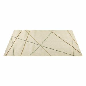 Alfombra Motivo Mundo Rayas Tonos Biege THREE CARPENTS 80 x 150 Cm