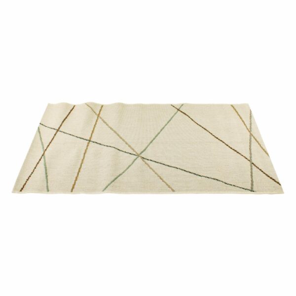Alfombra Motivo Mundo Rayas Tonos Biege THREE CARPENTS 80 x 150 Cm