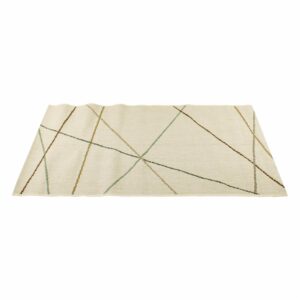 Alfombra Motivo Mundo Rayas Tonos Biege THREE CARPENTS 80 x 150 Cm