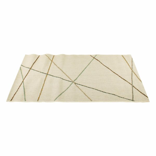 Alfombra Motivo Mundo Rayas Tonos Biege THREE CARPENTS 80 x 150 Cm