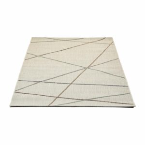 Alfombra Motivo Mundo Rayas Tonos Beige THREE CARPENTS 120 x 170 Cm