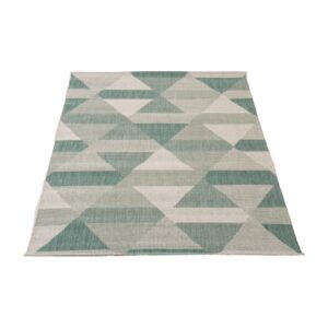 Alfombra Diseño Líneo De Rombos Verde Con Beige THREE CARPENTS 120 x 170 Cm