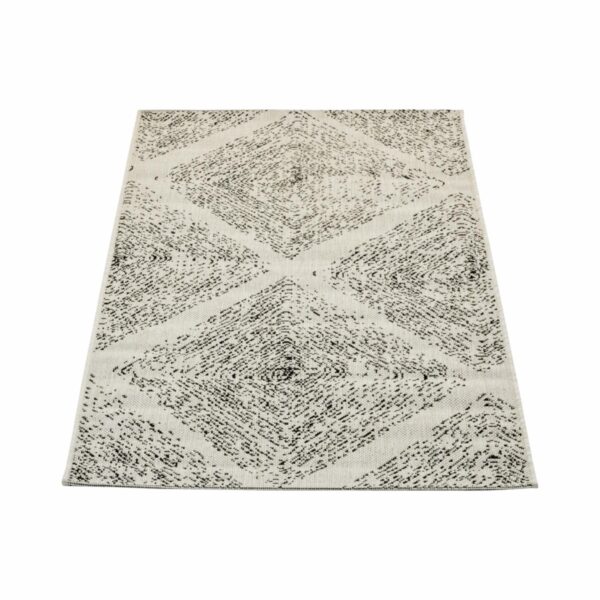 Alfombra Diseño Líneo De Rombos Gris THREE CARPENTS 80 x 150 Cm