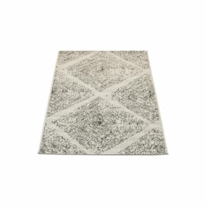 Alfombra Diseño Líneo De Rombos Gris THREE CARPENTS 80 x 150 Cm