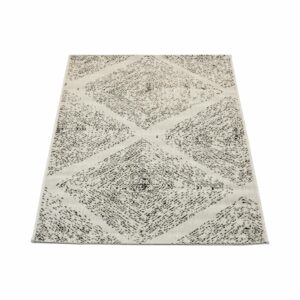 Alfombra Diseño Líneo De Rombos Gris THREE CARPENTS 80 x 150 Cm